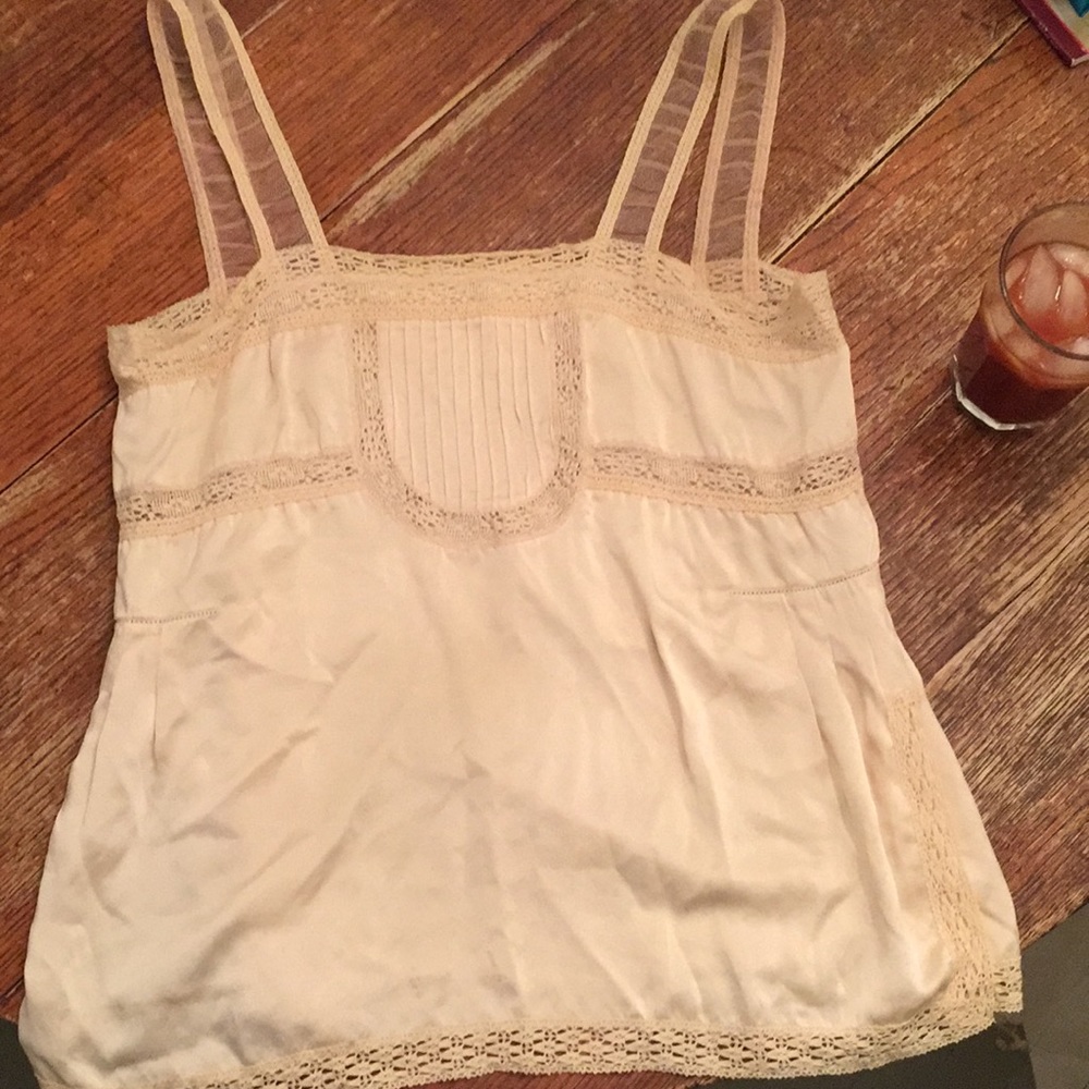 Rebecca Taylor silk cream tank blouse Sz 6